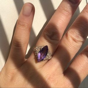 Vintage sterling silver amethyst ring size 6